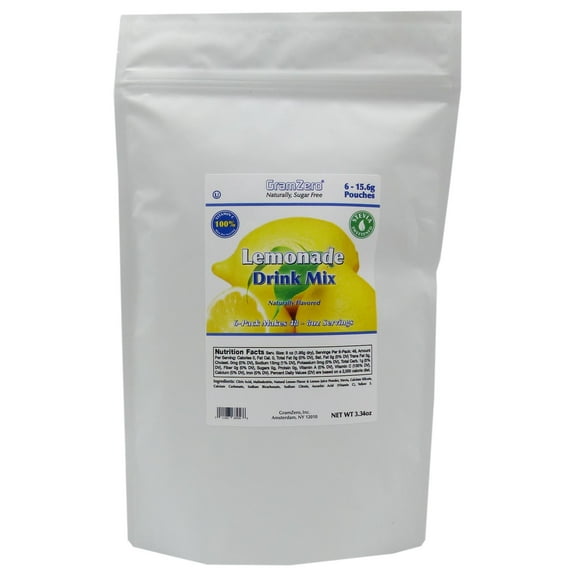GramZero Stevia Sweetened Sugar Free Drink Mix Size: 6 pouches, Flavor: Lemonade