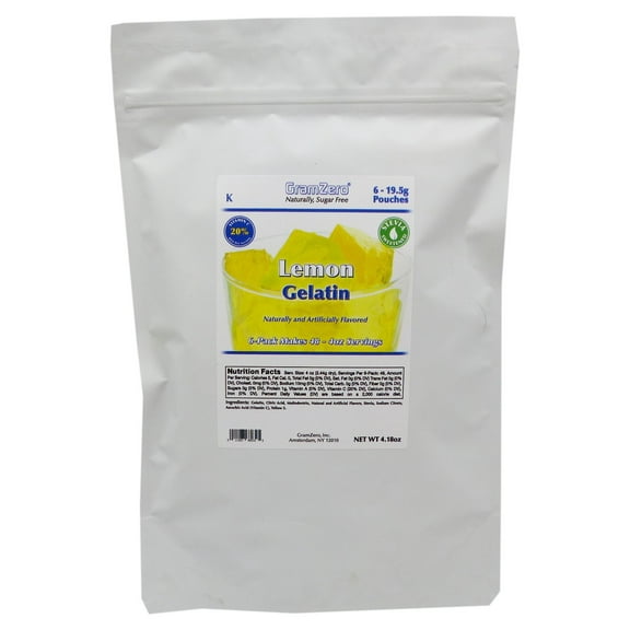 GramZero Stevia Sweetened Sugar Free Gelatin Mix Flavor: Lemon