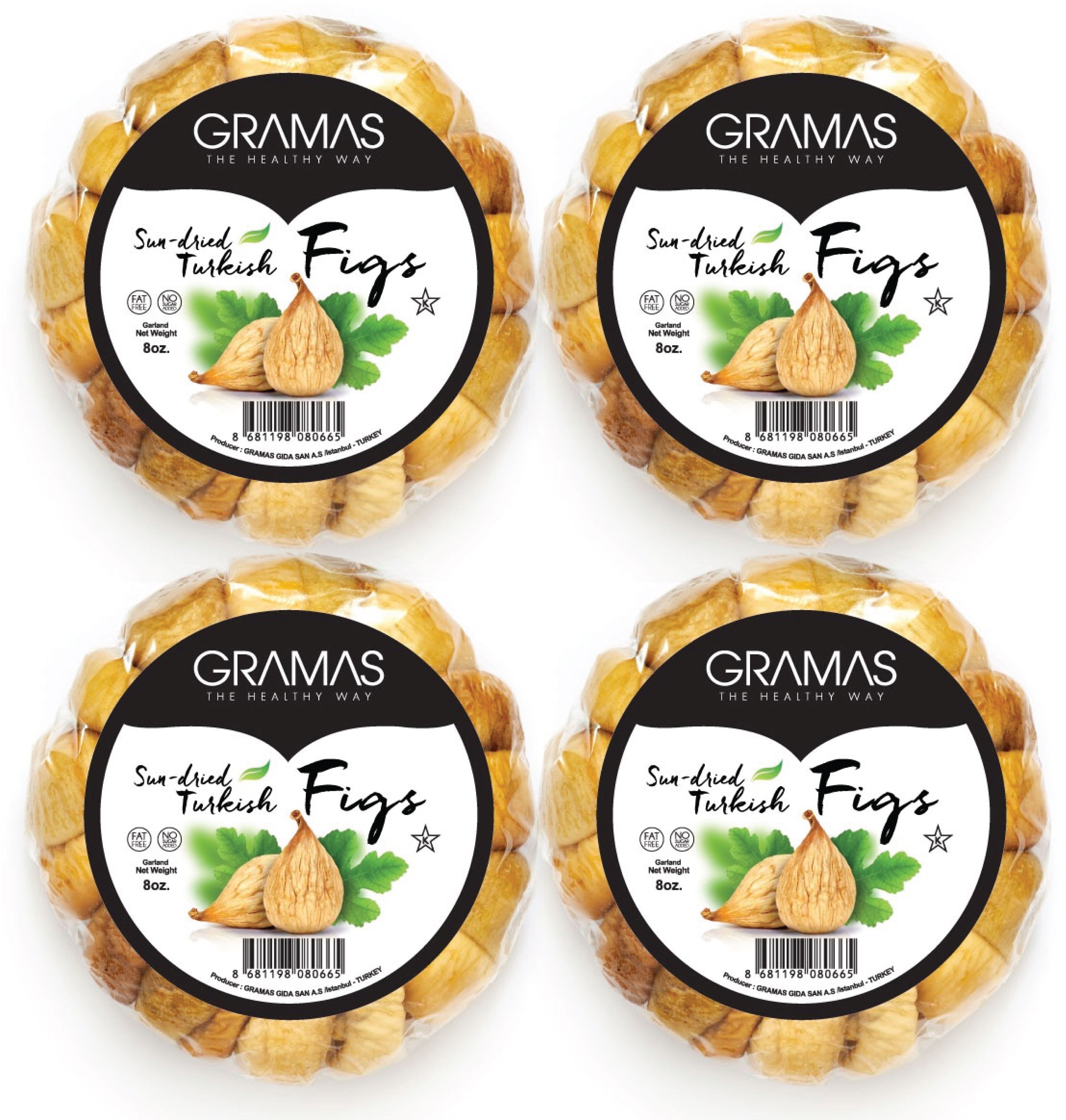 Gramas Natural Sun-Dried Figs in Garland Form, Dried Fruit, 4 Pack (2 lbs.)