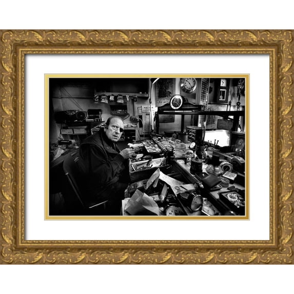 Grambone, Antonio 18x14 Gold Ornate Wood Framed with Double Matting Museum Art Print Titled - Watchmaker - Mr. Domenico.