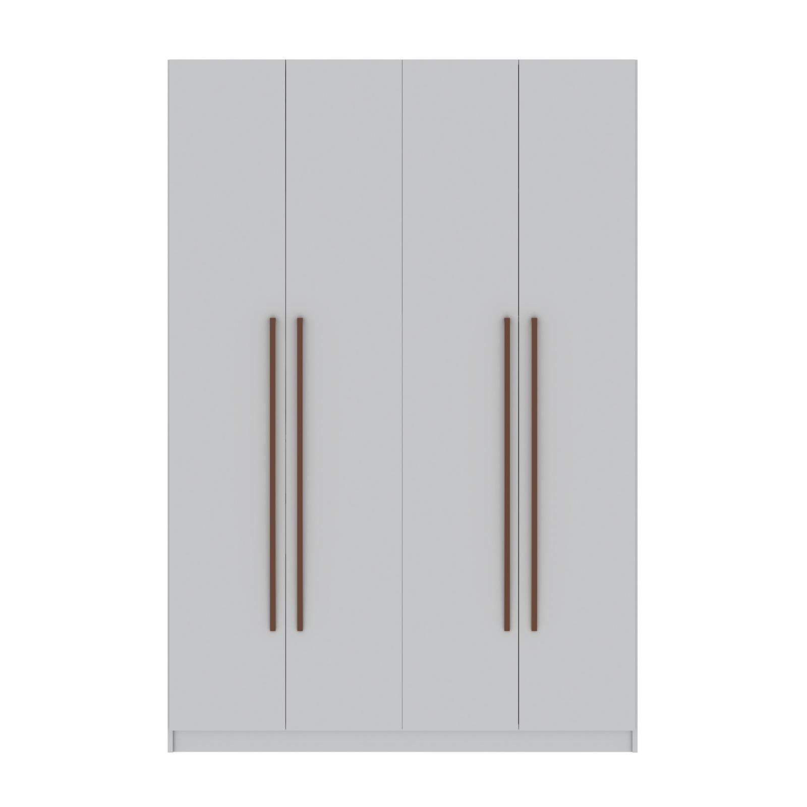 Gramercy Modern 2Section Freestanding Wardrobe Armoire Closet in White