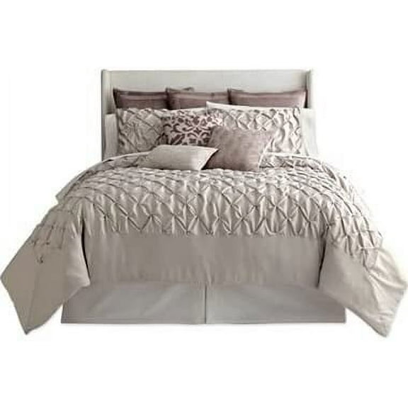 Gramercy Park Royal Velvet Full Size Comforter Set Color Gray Mist New