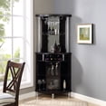 thumbnail image 1 of Gramercy Way Black Corner Bar with Built-in Wine Rack and Lower Cabinet, 1 of 7