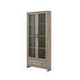 thumbnail image 1 of Gramercy Way Home Source Corner Storage Cabinet in Grey Wash with Glass Doors, 1 of 7