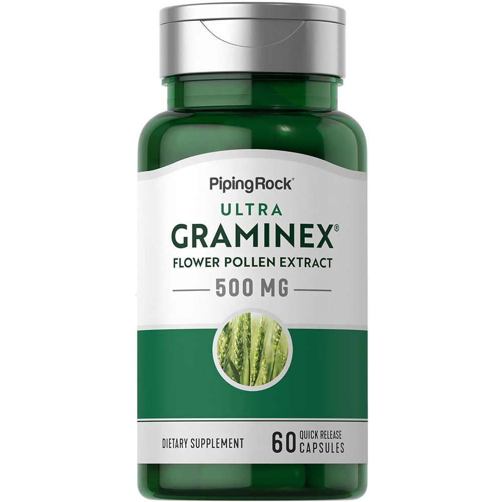 Graminex Flower Pollen Extract 500mg 60 Capsules NonGMO, Gluten Free Supplement By Piping