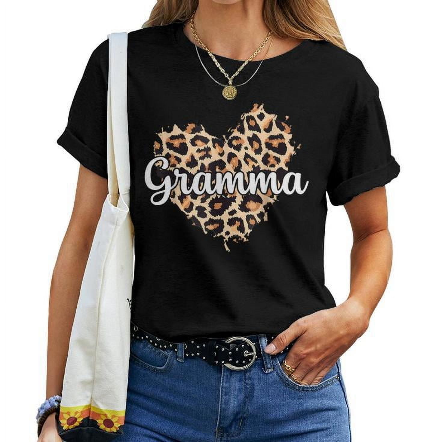 YourTops Women's Buffalo Plaid & Leopard Heart T-Shirt - Valentine's Day Graphic Tee, Casual Cotton Blend Top - View #8