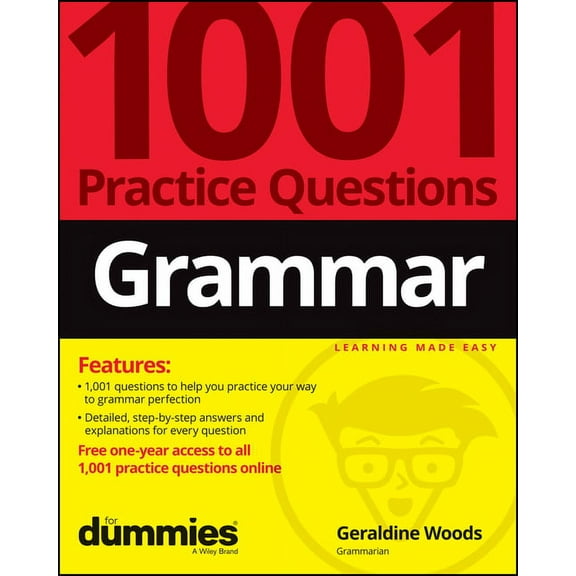 Grammar: 1001 Practice Questions for Dummies (+ Free Online Practice), (Paperback)