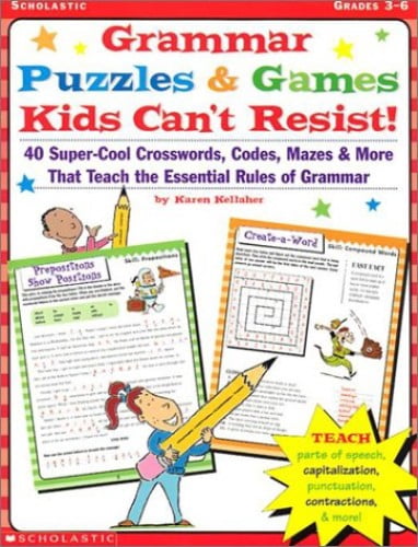 Pre-Owned Grammar Puzzles & Games Kids Can't Resist : 40-Super-Cool ...
