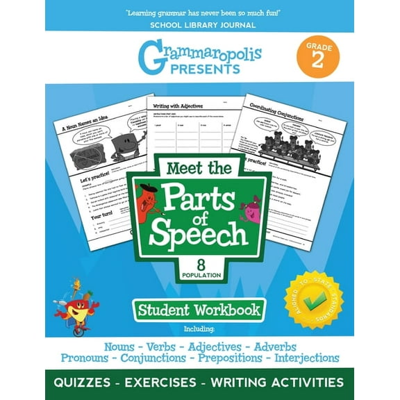 Grammaropolis Grammar Workbooks The Parts of Speech Workbook, Grade 2, (Paperback)