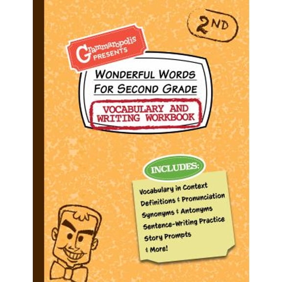Pre-Owned Wonderful Words for Second Grade Vocabulary and Writing Workbook: Definitions, Usage in Context, Fun (Paperback) by Grammaropolis