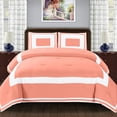 thumbnail image 1 of Grammercy Down Alternative Block Full/Queen Comforter Set, Coral, 1 of 4