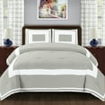 thumbnail image 1 of Grammercy Down Alternative Block Full/Queen Comforter Set, Grey, 1 of 4