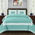 thumbnail image 1 of Grammercy Down Alternative Block King/Cal King Comforter Set, Teal, 1 of 3