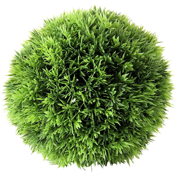 The Grammercy Grass Ball, 7 Inch Diameter, Lush Green, Topiary Bowl Filler Greenery Globe, Faux New Growth Texture, High Quality Reproduction, Plastic