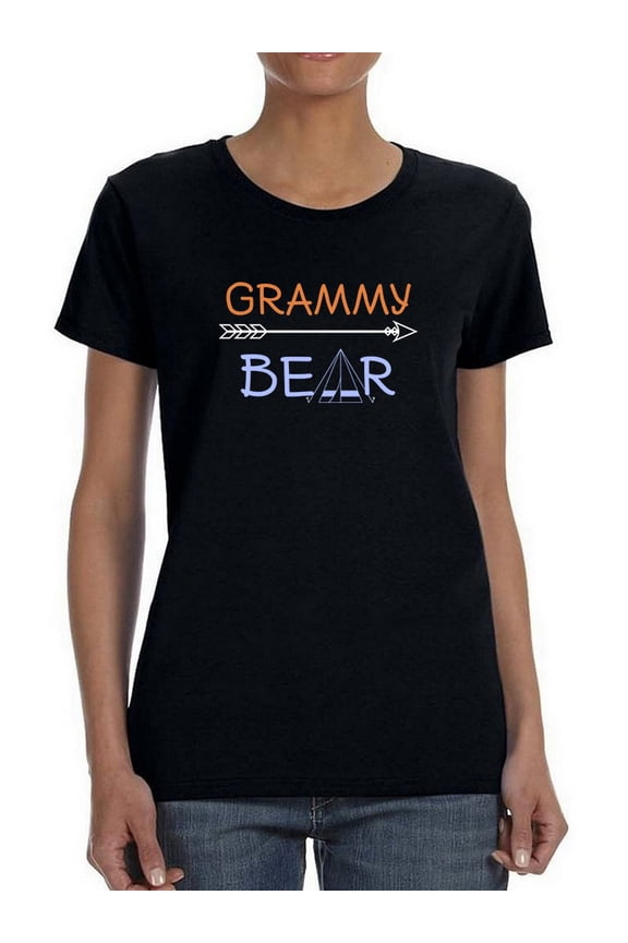 Grammy Bear Women Black T-Shirt, Female Medium