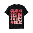 thumbnail image 1 of Grammy Of The Berry Sweet One 1st Birthday Strawberry T-Shirt Strawberry T-shirt 100% Pure Cotton Gift For Men Women Dad Mom and Friends Large Sizes Are 1XL-5XL Black 180g, 1 of 6