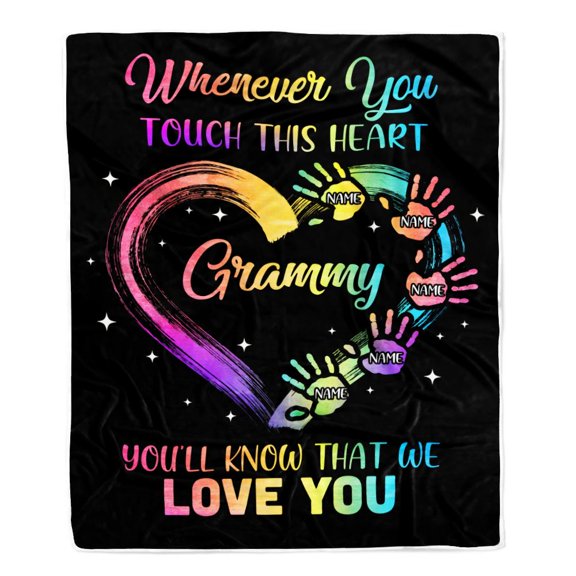 Grammy Blanket From GrandGranddaughter Grandson We Love You Grandparent Grammy Birthday Mothers Day Bed Fleece Blanket, 30x40in Fleece Blanket