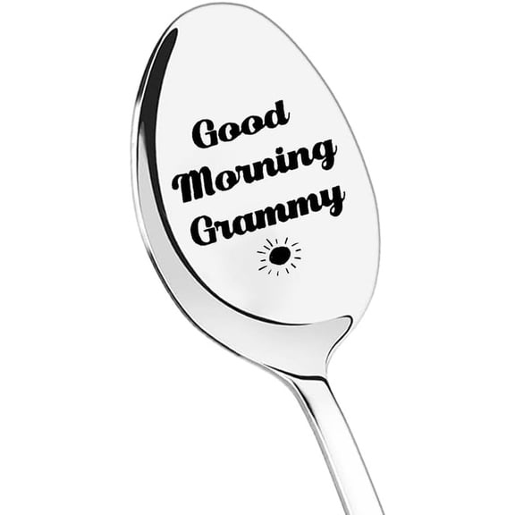 Grammy Christmas Gifts for Women Grandma Nanny Nana Birthday Gifts from Grandson Granddaughter Good Morning Grammy Spoon for Nana Gigi Grandma Retirement Gifts for Women Coffee Tea Spoon
