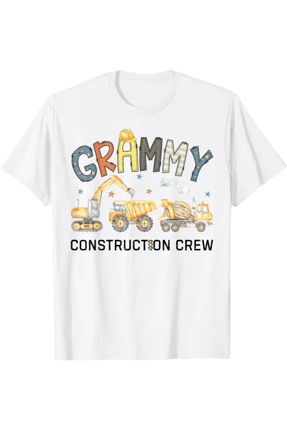 Grammy Construction Crew Excavator Birthday Boy Party T-Shirt, Unisex T-Shirt