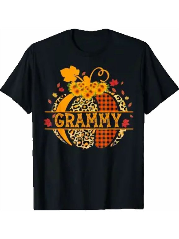 Grammy Leopard Pumpkin Fall Design T-Shirt