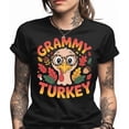 thumbnail image 1 of Grammy Turkey Shirt, Funny Thanksgiving Grandma Gift, Fall Leaves Design with Leopard Print Glasses, Cute Autumn Holiday Tee for Grandparent, 1 of 2