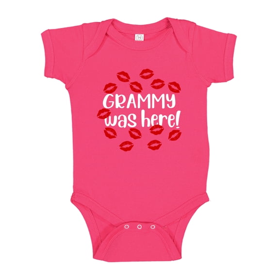 Grammy Was Here Baby Bodysuit One Piece 12 mo Cyber Pink