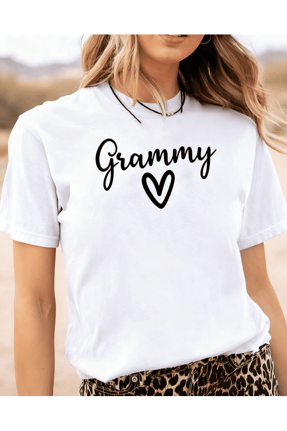 Grammy With Heart Outline On Gradient Background Womens Tshirt  Grey White  Dark Red