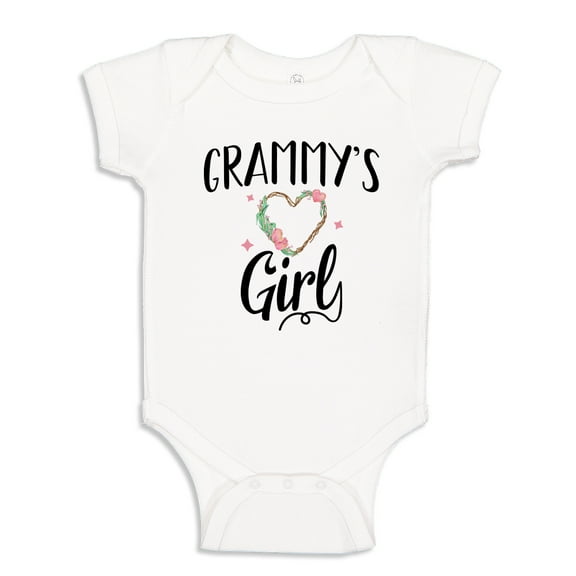 Grammy's Girl Baby Bodysuit One Piece NB White