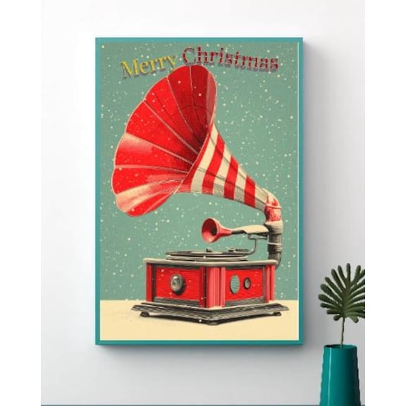 Gramophone Poster – Retrowall Art, Vintage Music Poster, Poster Decor, Unframed Poster Size 8x12