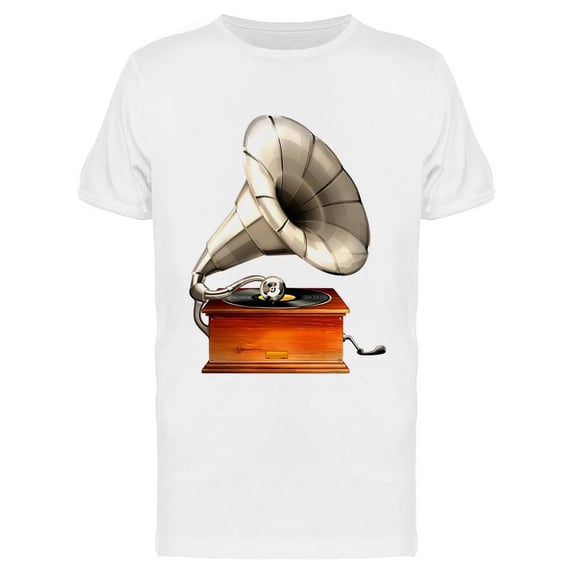 Gramophone Realistic Design T-Shirt Men -Image by Shutterstock, Male XX-Large