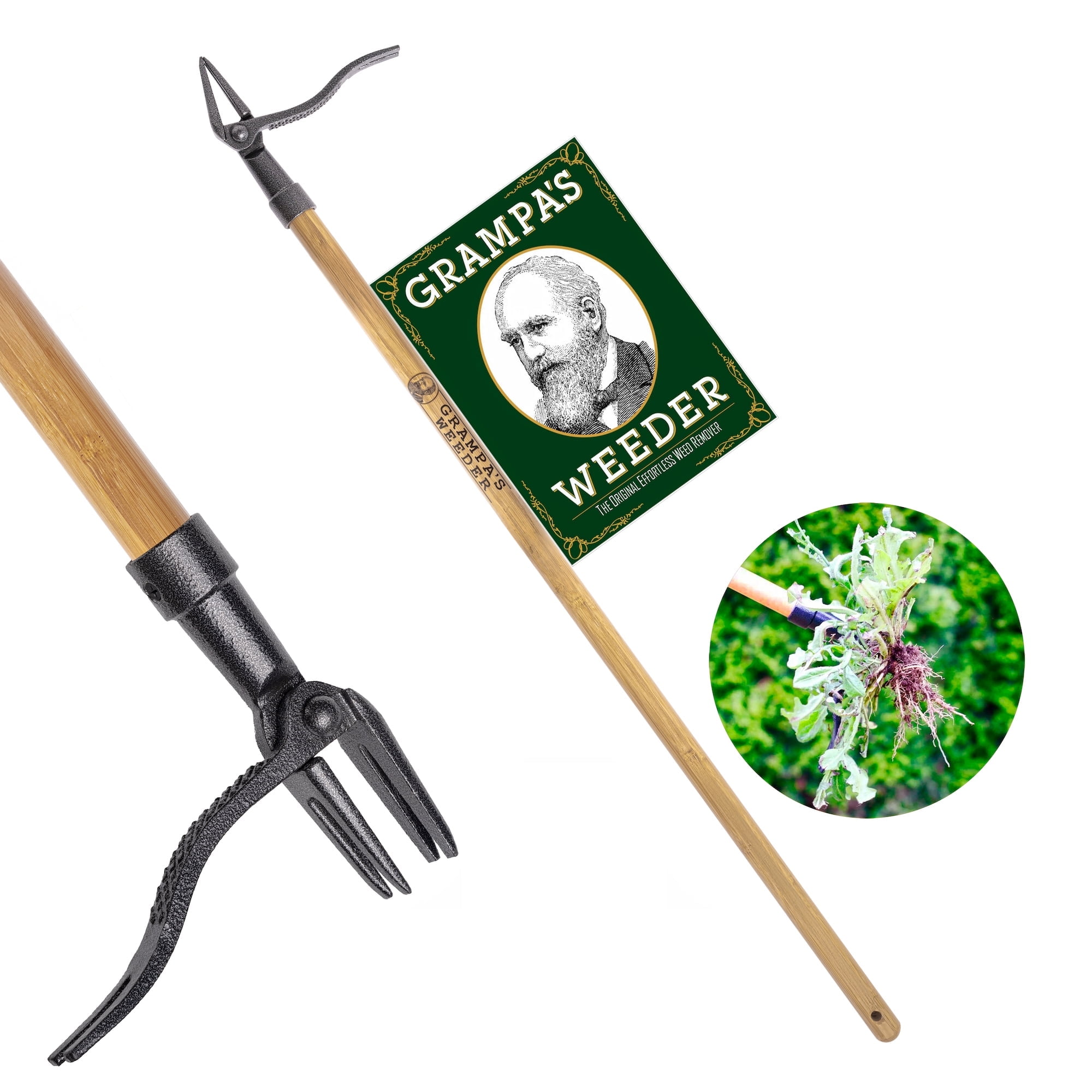 Walmart daily deals:  Grampa's Weeder - The Original Stand Up Weed Puller Tool With Long Handle - Made With 4-Claw Steel Head Design - Easily Remove Weeds Without Bending, Pulling, or Kneeling - Shop  Black Friday Deals for 2024!