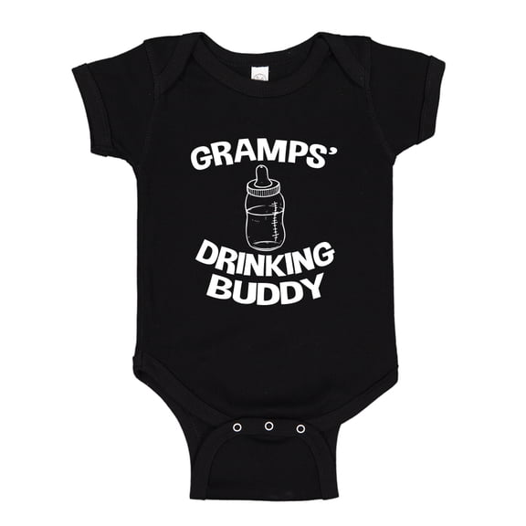 Gramps' Drinking Buddy Baby Bodysuit One Piece 18 mo Black
