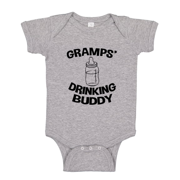 Gramps' Drinking Buddy Baby Bodysuit One Piece NB Athletic Heather