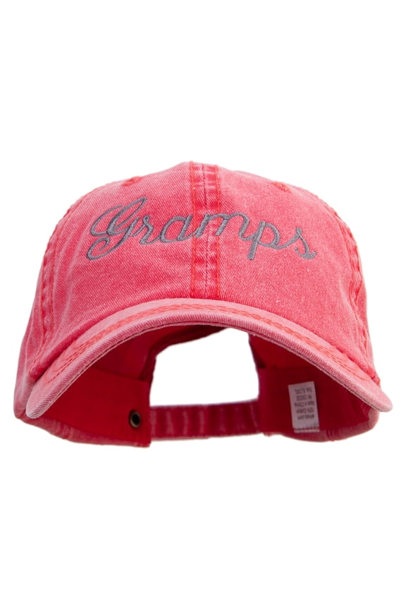 Gramps Embroidered Big Size Washed Pigment Dyed Cap - Red XL-3XL