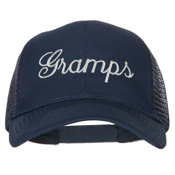 Gramps Embroidered Solid Cotton Mesh Pro Cap - Navy OSFM