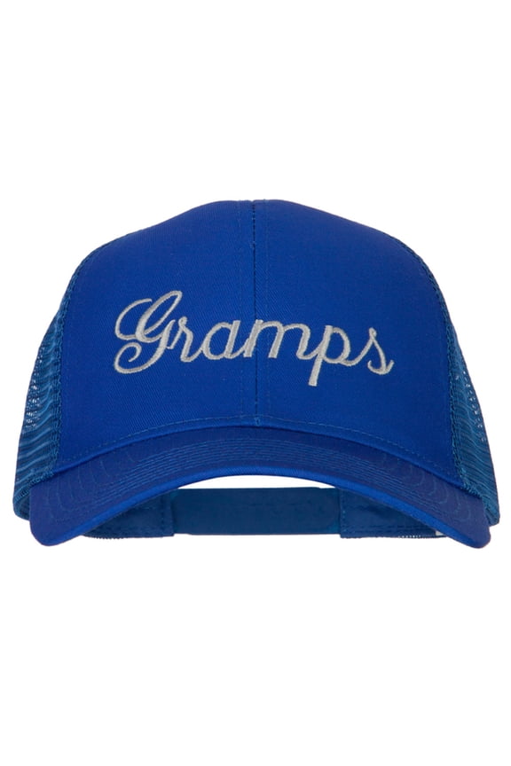 Gramps Embroidered Solid Cotton Mesh Pro Cap - Royal OSFM