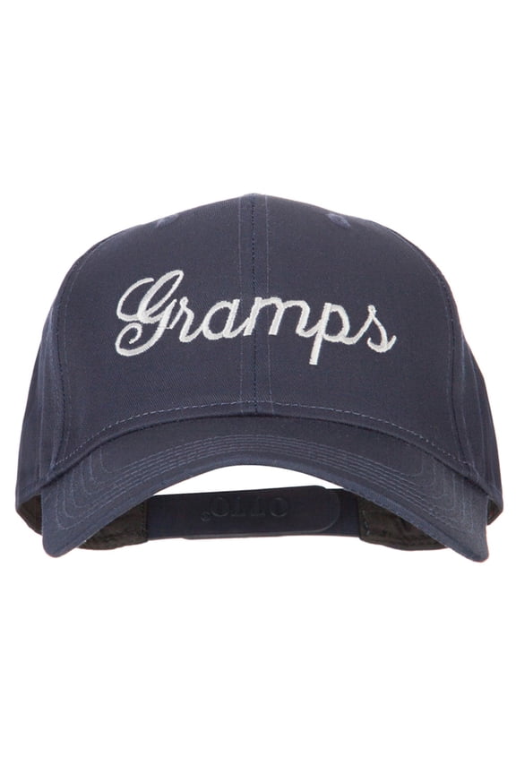 Gramps Embroidered Solid Cotton Pro Style Cap - Navy OSFM