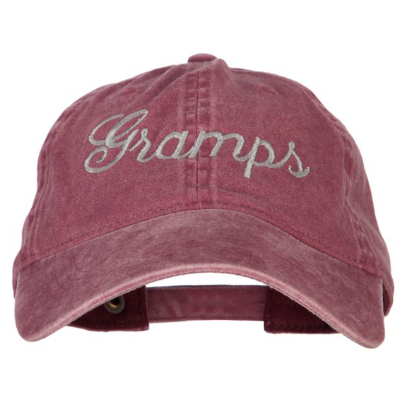 Gramps Embroidered Washed Cotton Twill Cap - Maroon OSFM