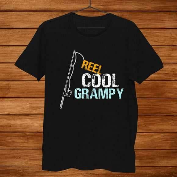 Grampy From Granddaughter Grandson Reel Cool Grampy Shirt Gift Black Size up to 4XL