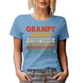 thumbnail image 1 of Grampy Knows Everything, If He Doesn't Know, He Makes Stuff Really Fast, Grandpa, Baby Blue T-Shirt, Small, 1 of 5