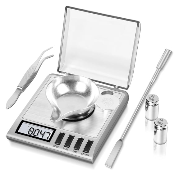 Inspiraflux Grams Accuracy Digital Milligram Heavy Duty Gem Scales Includes Calibration Weights, Stainless Steel, 0.04 oz, Other
