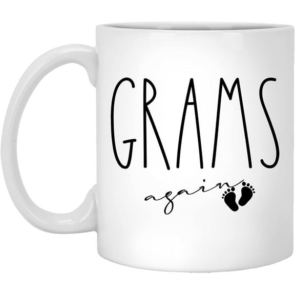 Grams Again Mug, Grams Again Pregnancy Announcement, Grams Reveal, Grams To Be Gift, Baby Announcement Grams Again, Rae Dunn Style Mug 11oz