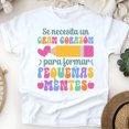 thumbnail image 1 of Gran Corazón Pequeñas Mentes T-Shirt – Spanish Teacher Appreciation Shirt, White, Size S, 1 of 6