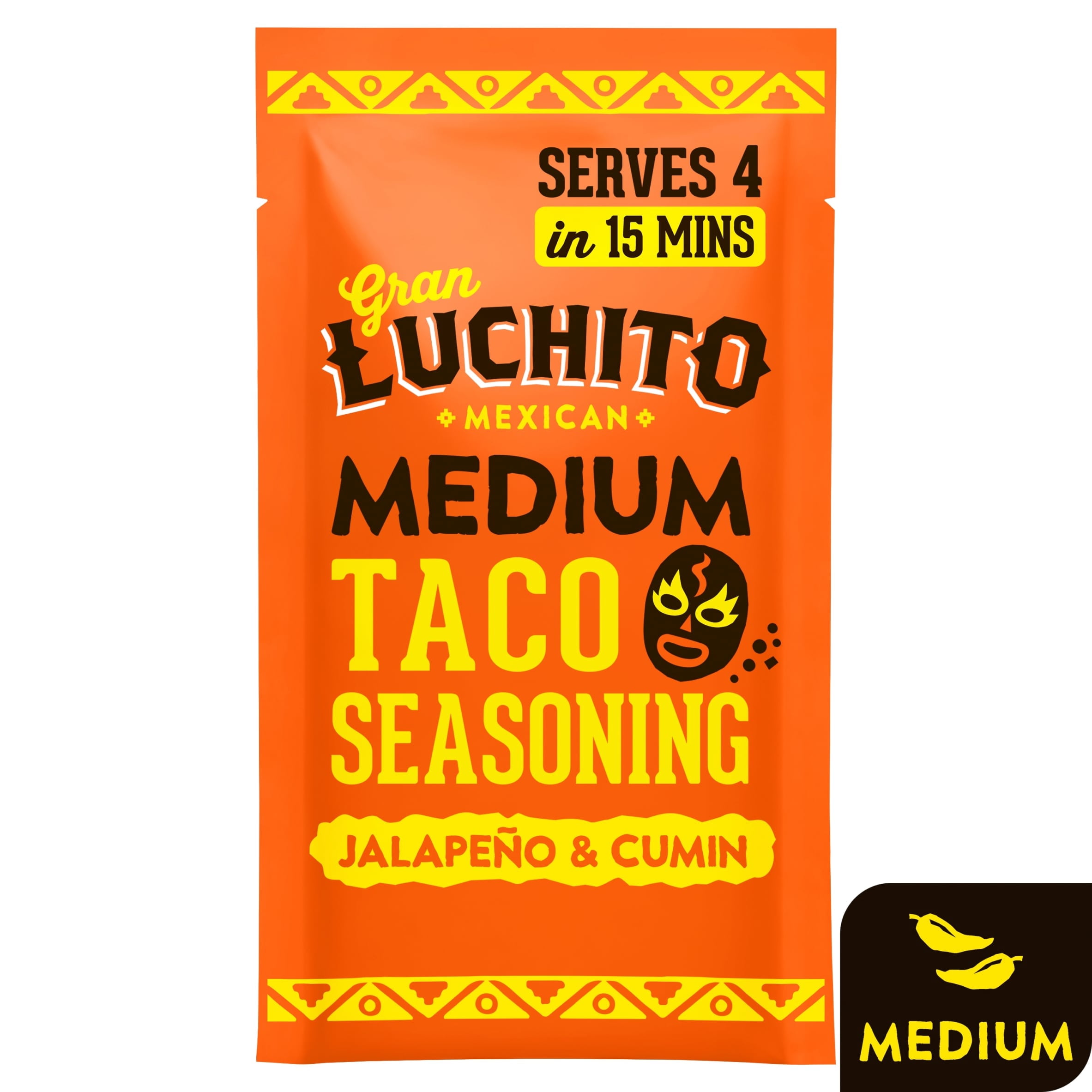Gran Luchito Jalapeno & Cumin Medium Taco Seasoning 28g, Imported from Britain