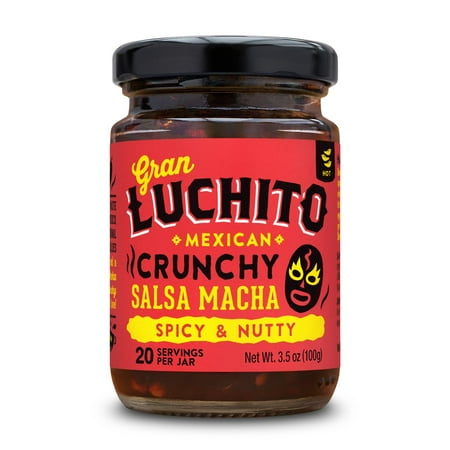 Gran Luchito Mexican Salsa Macha, 3.5 oz, Jar. GMO Free.