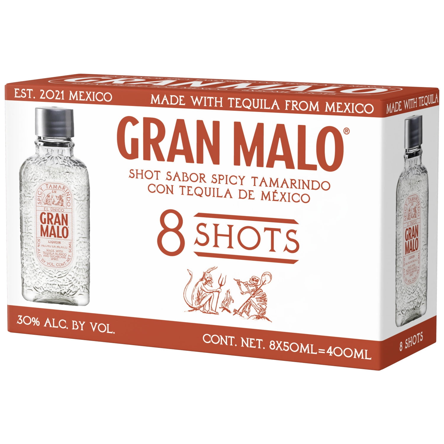 Gran Malo Spicy Tamarind Flavored Shot 8 Pack 50ml, 30% ABV