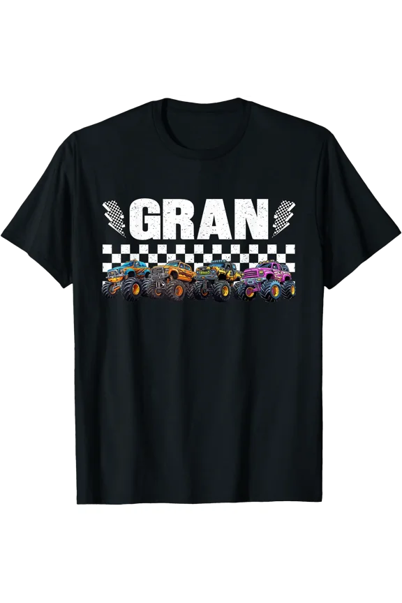 Gran Retro Monster Truck Family Crew Birthday Matching T-Shirt