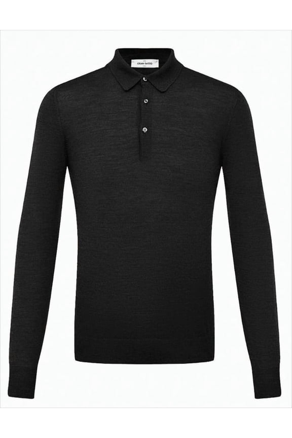 Long-Sleeved Polo Sweater With Turn-Down Collar (Men's)