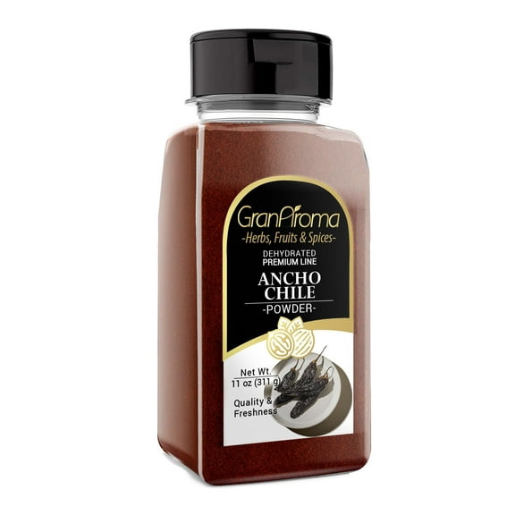 GranAroma Ancho Chile Powder, 11 oz, Spicy & Flavorful, Moles & Enchiladas, Dried Chile