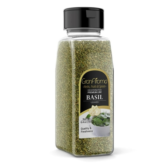 GranAroma Basil Leaves, 6.4 oz, Dried, Cut & Sifted
